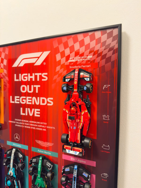 Premium Acrylic Wall Display Frames for LEGO® Speed Champions F1 2025 Collection