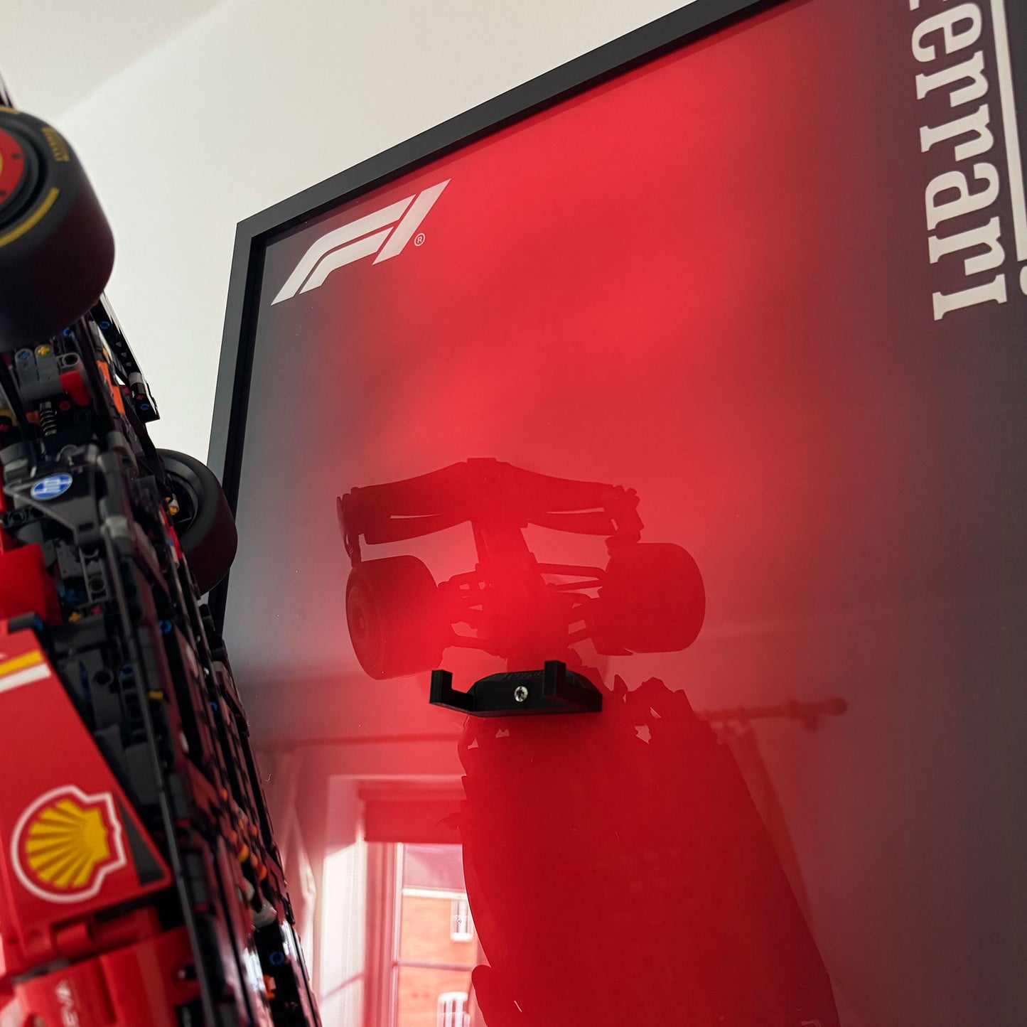 Premium Acrylic & Wood Wall Display for LEGO® Technic Ferrari SF-24 F1 Car (42207) – 80x50cm